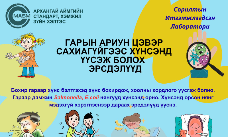 Гараар дамжин Salmonella, E.coli нянгууд хүнсэнд орно. Хүнсэнд орсон нянг мэдэхгүй хэрэглэснээр дараах эрсдэлүүд үүснэ.