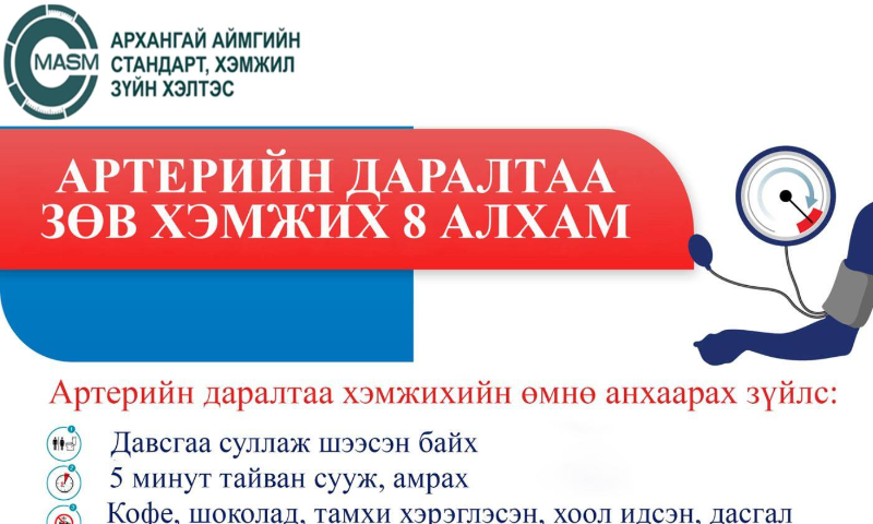 АРТЕРИЙН ДАРАЛТАА ЗӨВ ХЭМЖИХ АЛХАМ: